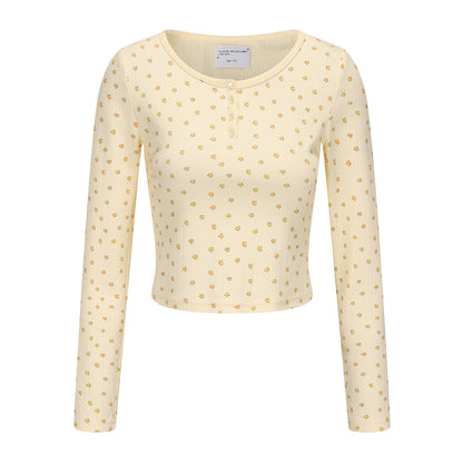 YELLOW STAR PRINT BOOKWORM LONG SLEEVE TOP