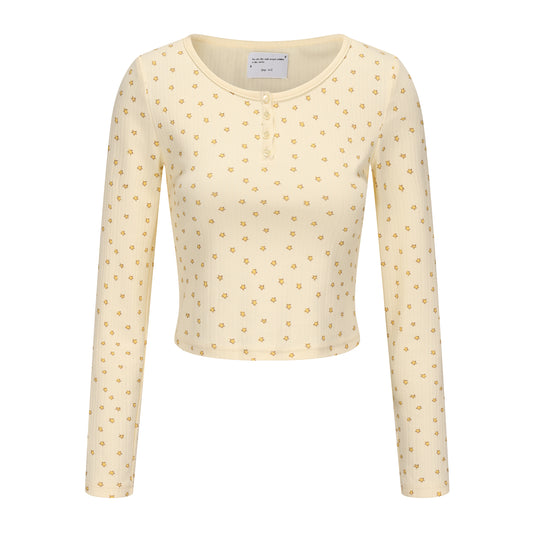 YELLOW STAR PRINT BOOKWORM LONG SLEEVE TOP