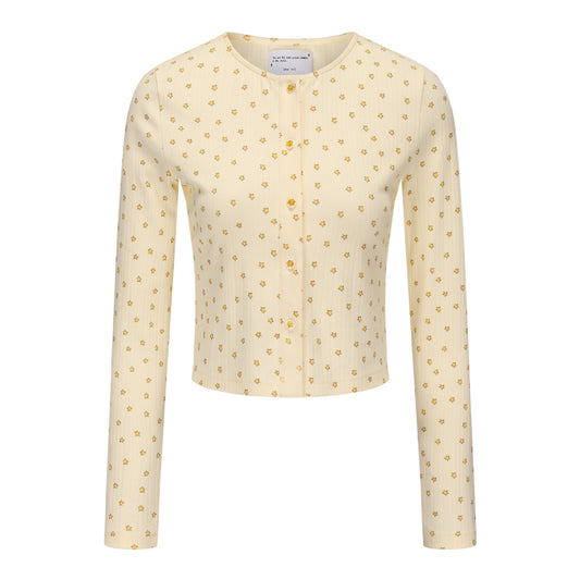 YELLOW STAR PRINT SHYNESS CARDIGAN