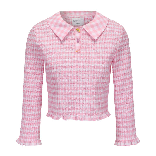 PINK GINGHAM DOROTHY POLO SHIRT