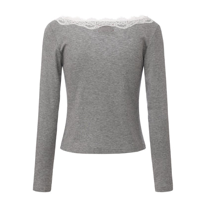GREYSTAY V-NECK LACE-TRIMMED CARDIGAN AND FUZZY SHORTS