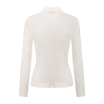 WHITE NECESSITY POLO TOP