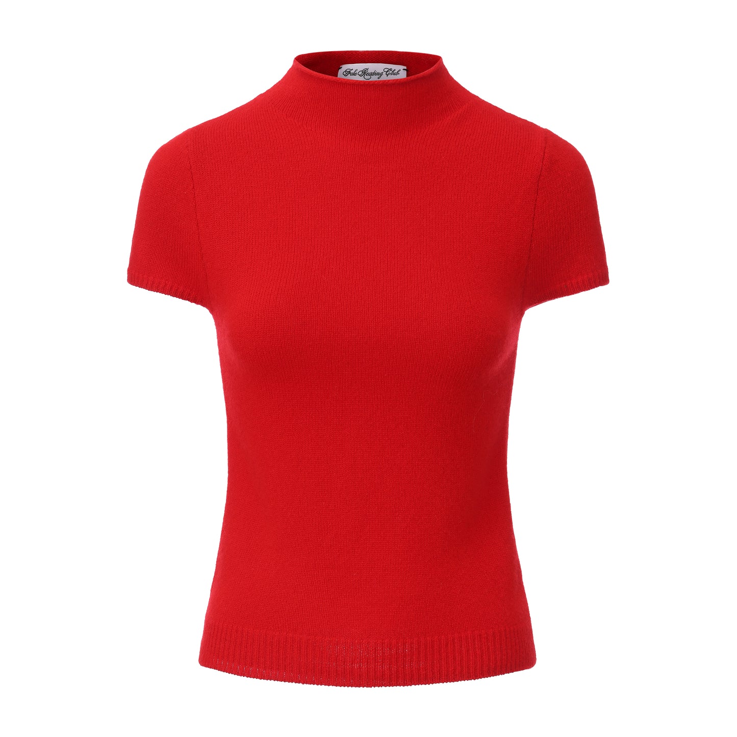 RED INTROVERTED KNIT TOP AND SKIRT