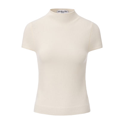 BEIGE INTROVERTED KNIT TOP AND SKIRT