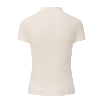 BEIGE INTROVERTED KNIT TOP AND SKIRT
