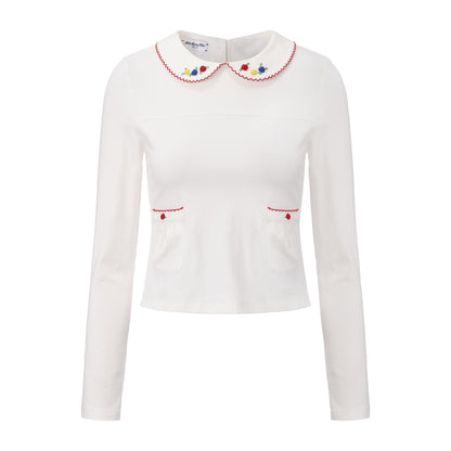 WHITE ANTIQUE JERSEY TOP