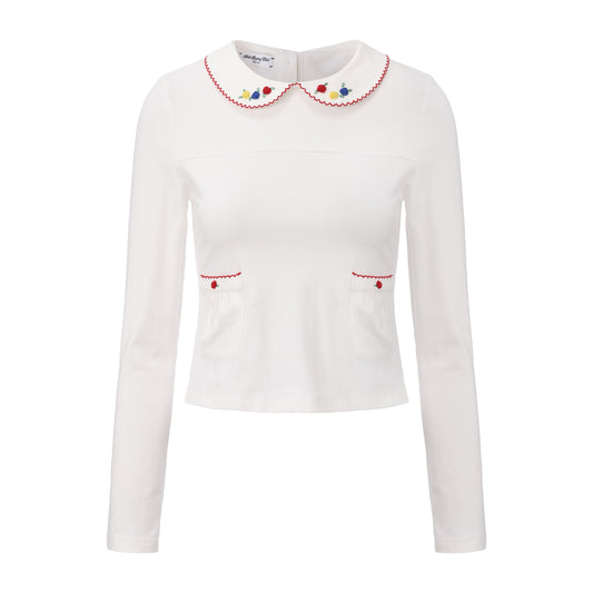 WHITE ANTIQUE JERSEY TOP