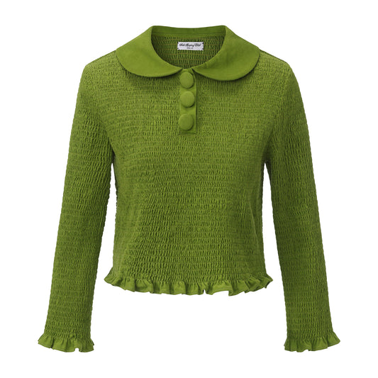 GREEN MATILDA POLO SMOCK TOP