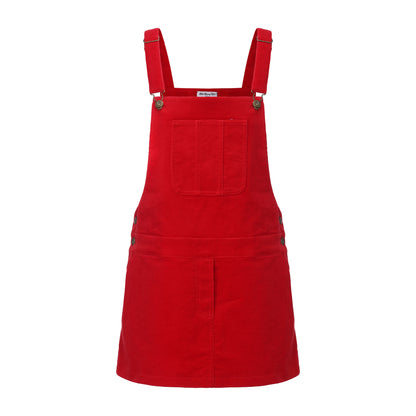 RED ZONE-OUT DUNGAREE DRESS