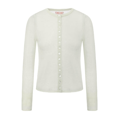 SAGE GREEN FUZZY MOHAIR CARDIGAN