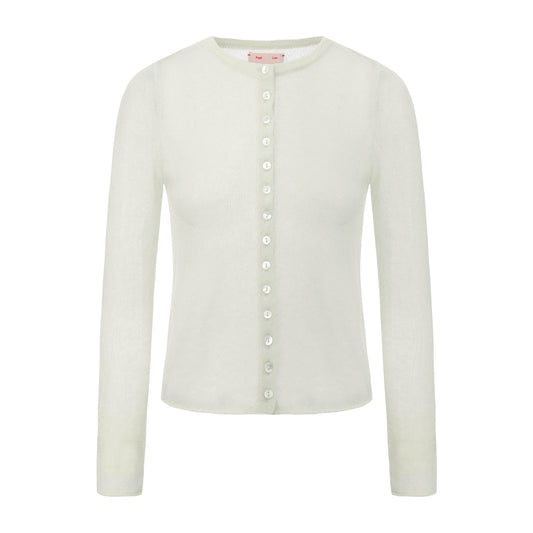 SAGE GREEN FUZZY MOHAIR CARDIGAN