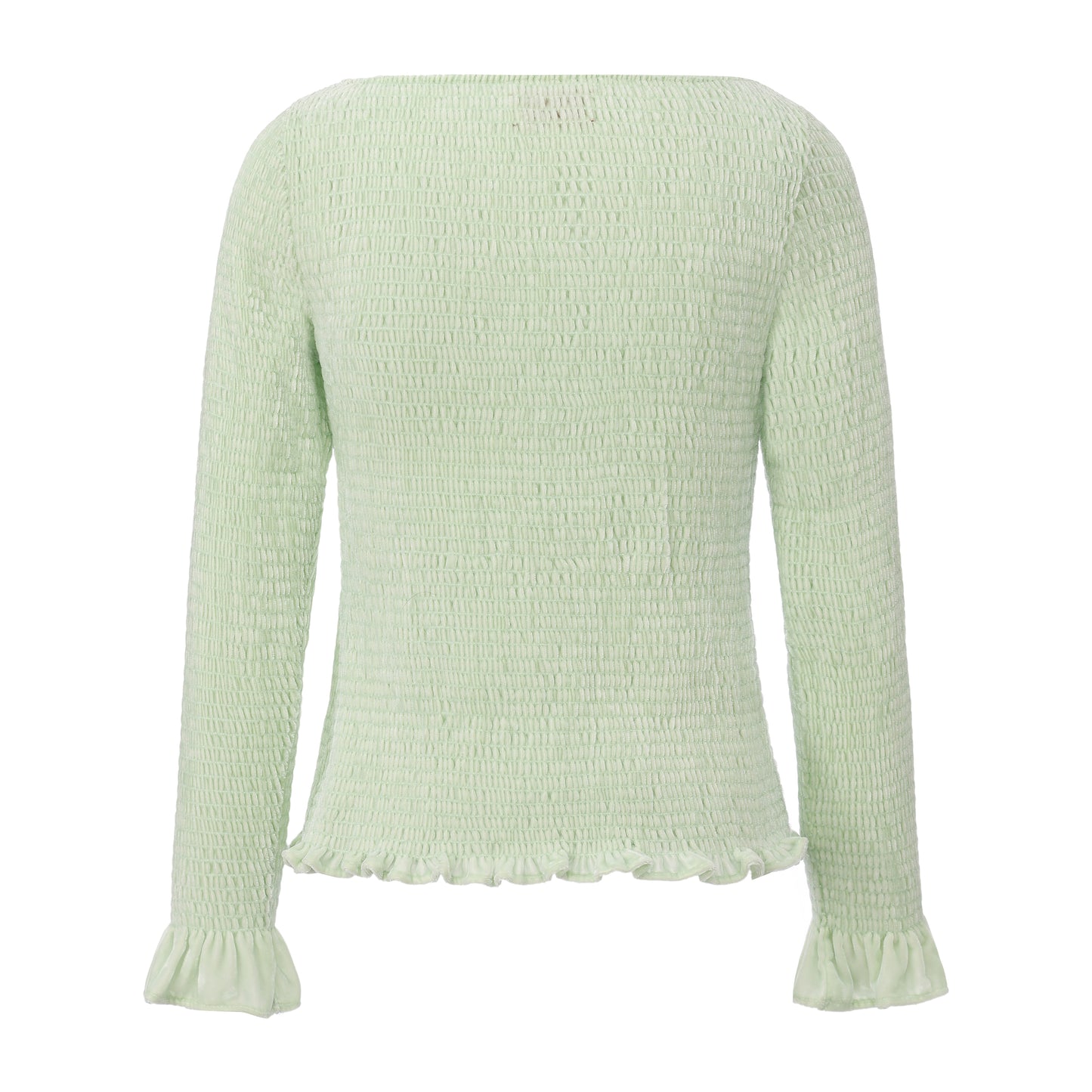 LIGHT GREEN AMBIGUOUS SMOCK TOP AND A-LINE SKIRT