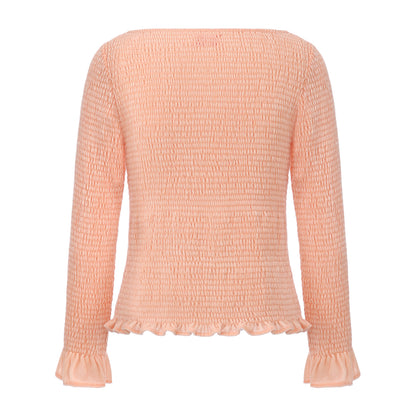 LIGHT CORAL AMBIGUOUS SMOCK TOP AND A-LINE SKIRT
