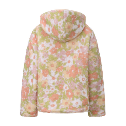 FLORAL PRINT JAMES POLAR FLEECE HOODED COAT