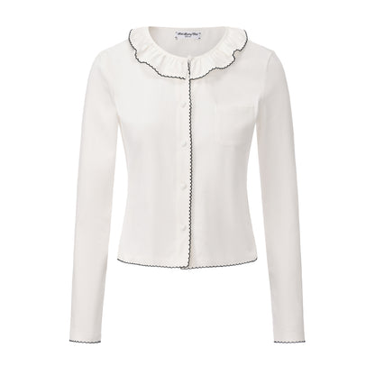 WHITE BOOKISH CARDIGAN