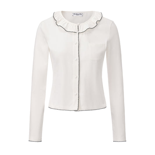 WHITE BOOKISH CARDIGAN