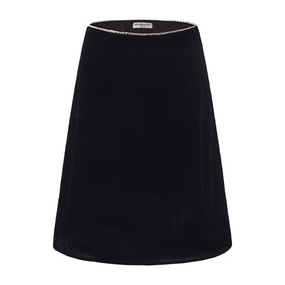 BLACK PHOEBE VELVET SKIRT