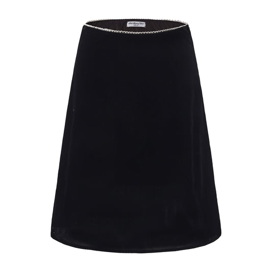 BLACK PHOEBE VELVET SKIRT