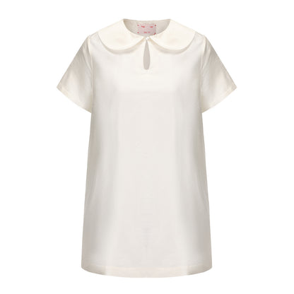 WHITE CRUSH SHIRT DRESS
