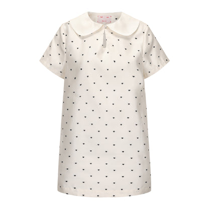 HEART POLKA DOT CRUSH SHIRT DRESS
