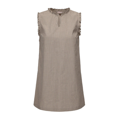 KHAKI CHECK LILI DRESS