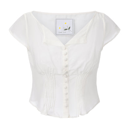 WHITE POLKA DOT ANGEL TOP