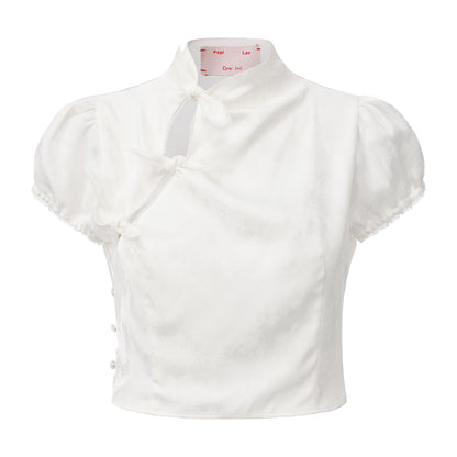 WHITE JACQUARD AMBER TOP