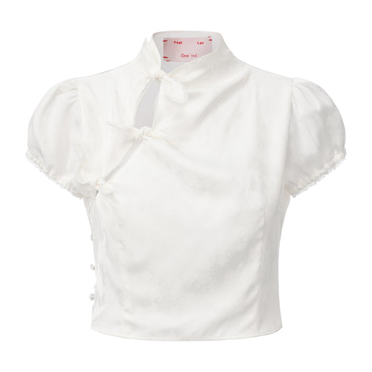 WHITE JACQUARD AMBER TOP