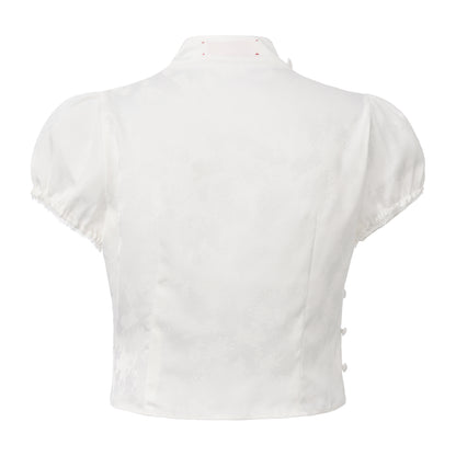 WHITE JACQUARD AMBER TOP