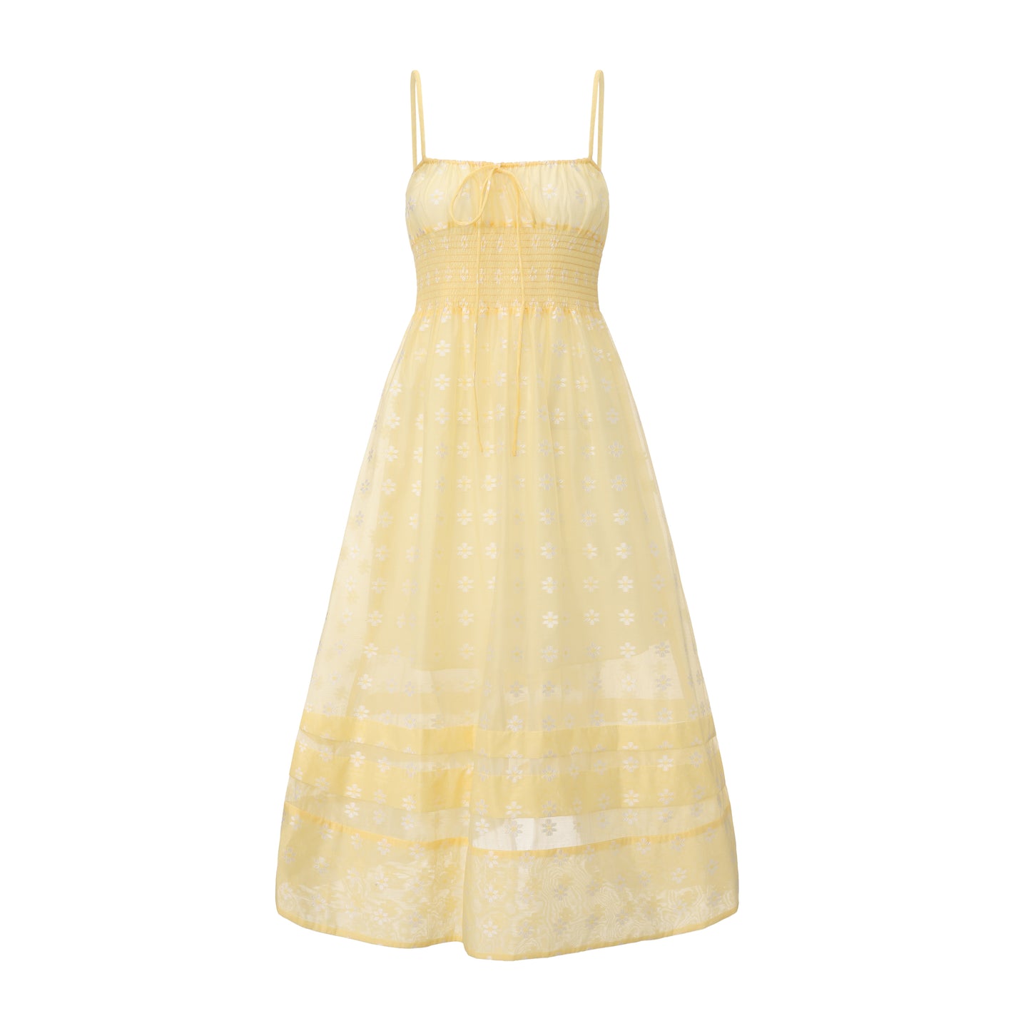 YELLOW JACQUARD SUGAR-FREE DRESS