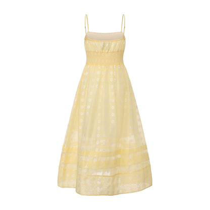 YELLOW JACQUARD SUGAR-FREE DRESS