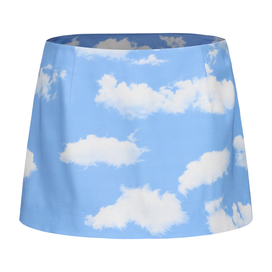 SKY PRINT CHILDISH MINI SKIRT