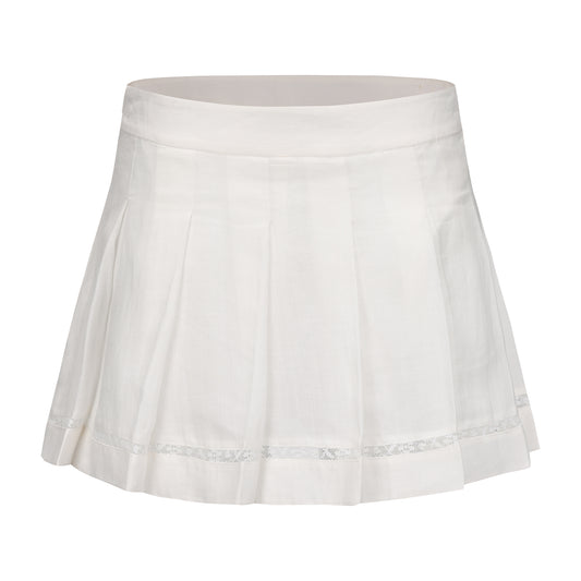 WHITE INNOCENCE PLEATED SKIRT