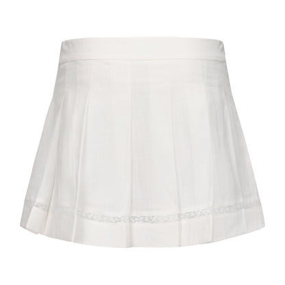 WHITE INNOCENCE PLEATED SKIRT