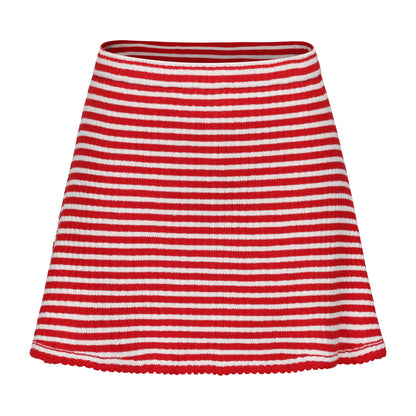 RED MIMI VEST AND MIMI MINI SKIRT