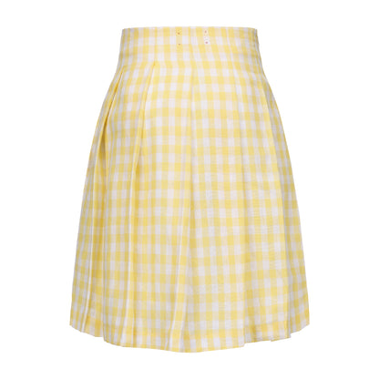 YELLOW GINGHAM NINI PLEATED SKIRT