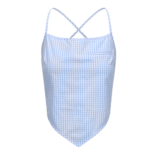 BLUE GINGHAM BABY TOP