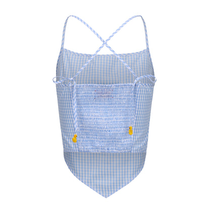 BLUE GINGHAM BABY TOP
