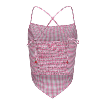 PINK CHECK BABY TOP