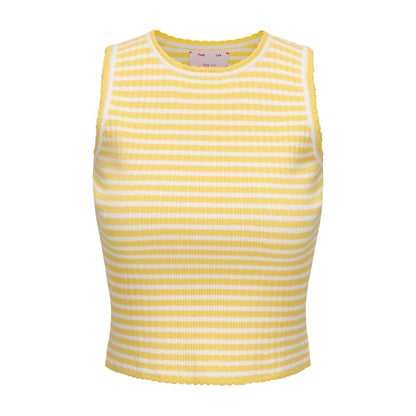 YELLOW MIMI VEST AND MIMI MINI SKIRT