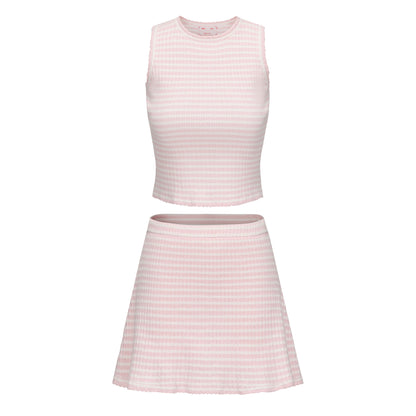 PINK MIMI VEST AND MIMI MINI SKIRT