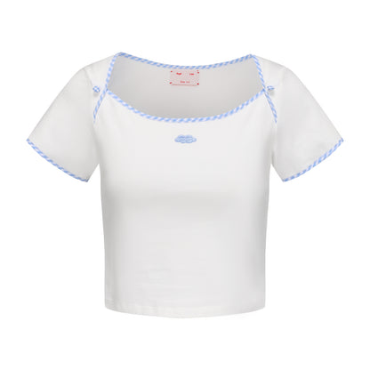 BLUE GINGHAM KINDERGARTEN T-SHIRT