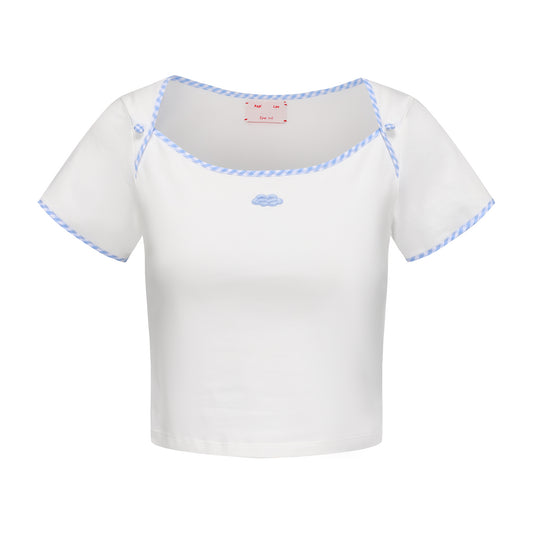 BLUE GINGHAM KINDERGARTEN T-SHIRT