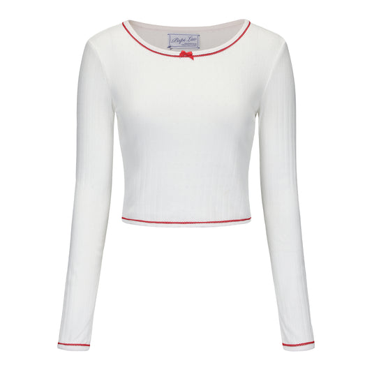 RED / WHITE KISSY TOP