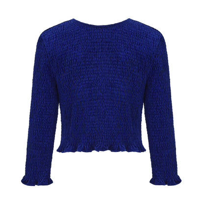 BLUE MONICA SMOCK TOP