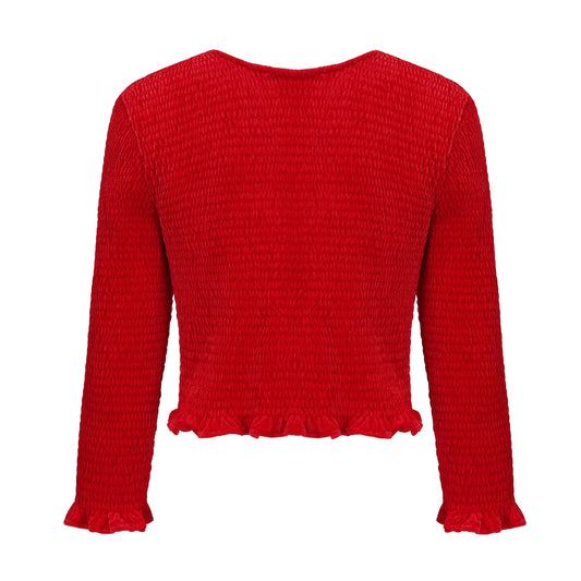 RED MONICA SMOCK TOP