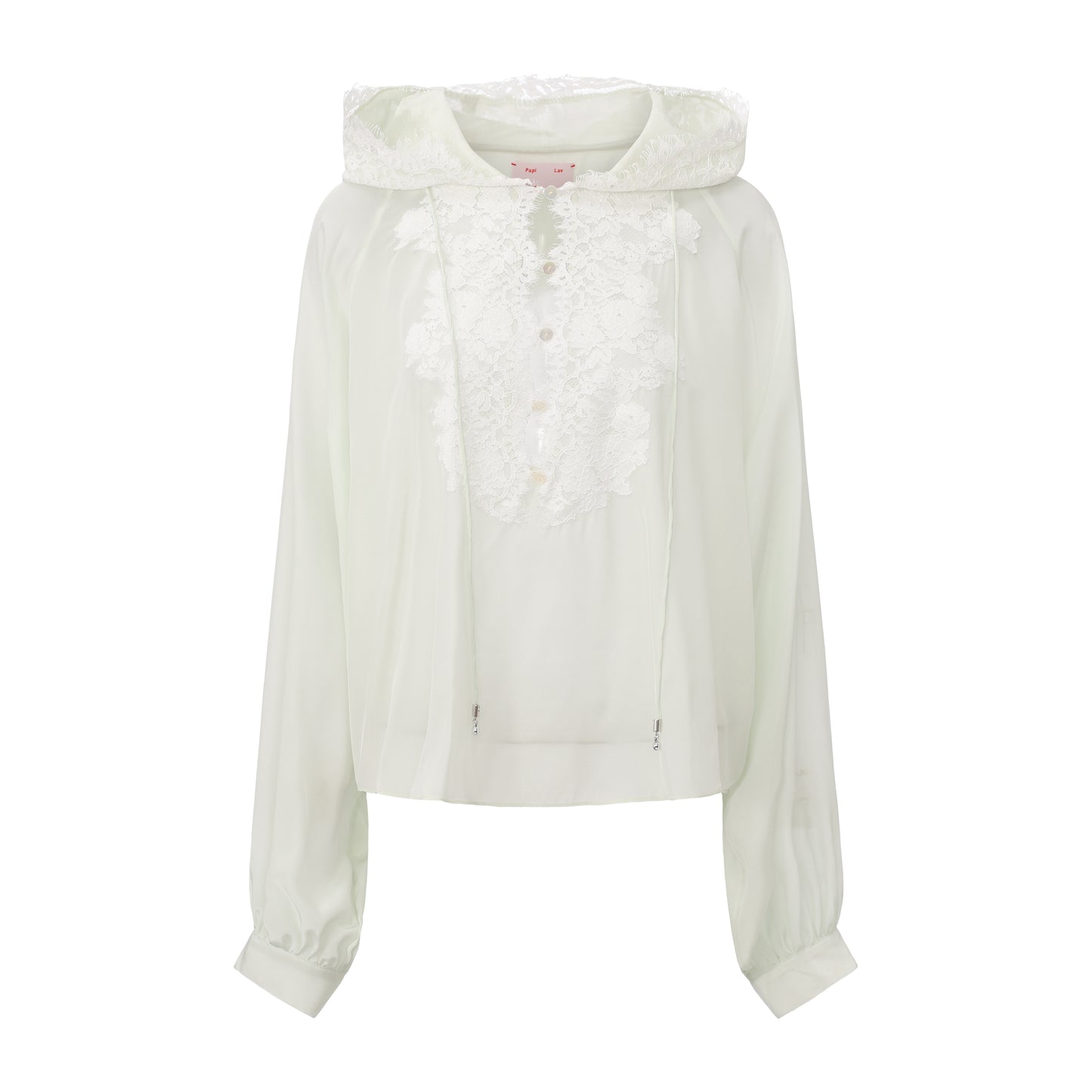 LIGHT GREEN MISS-YOU HOODED SHIRT AND PLEATED SKIRT