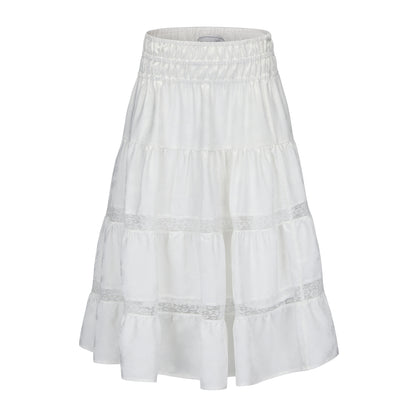 WHITE JACQUARD LOVIE MIDI SKIRT
