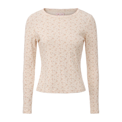 BEIGE FLORAL PRINT HOMEBODY TOP