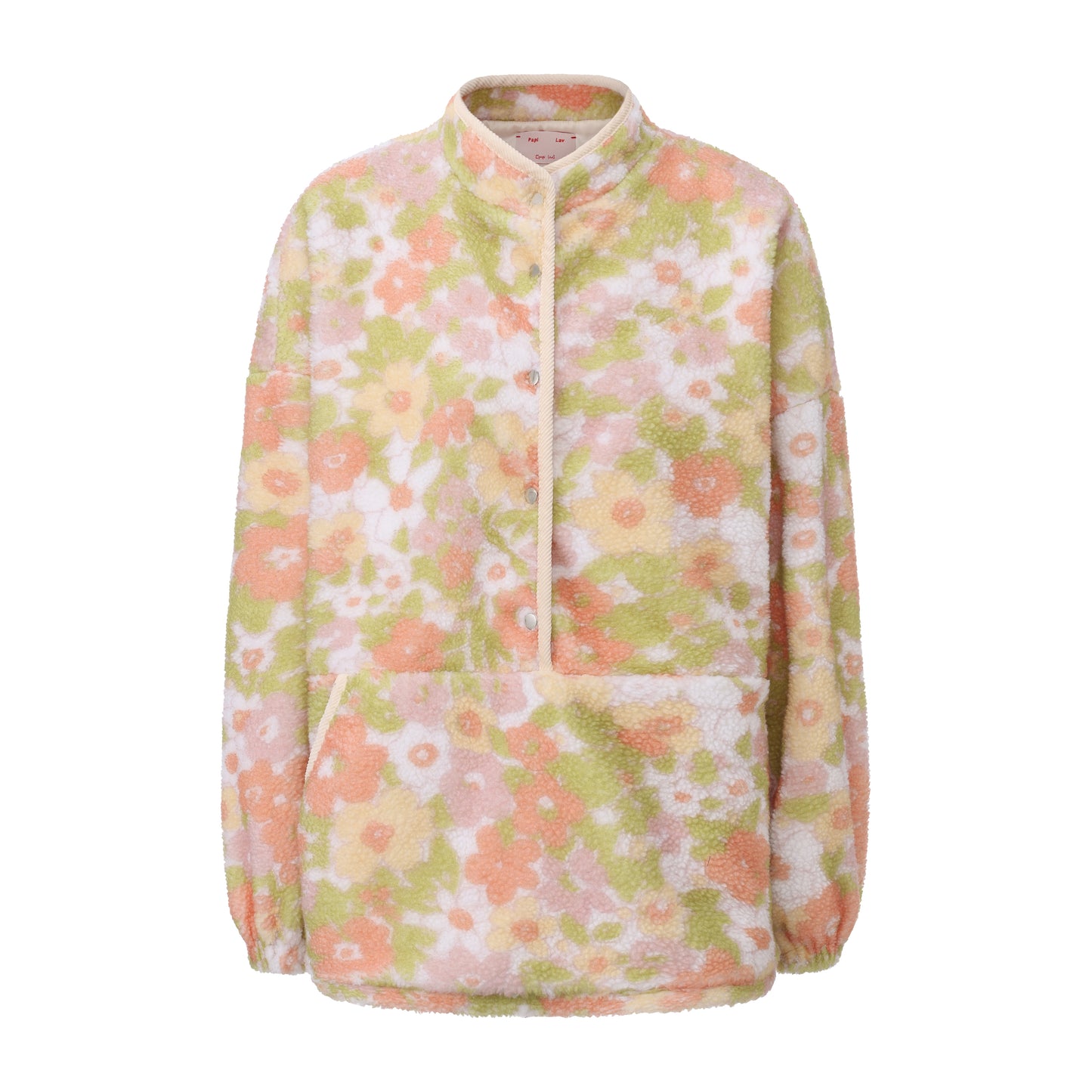 FLORAL PRINT OVERSIZED POLAR FLEECE SWEATSHIRT AND PANTS
